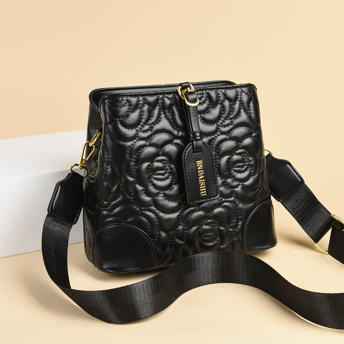 Schultertasche mit Viel Stauraum ⎜ Elegante Umhängetasche für Damen mit Geprägtem Muster und Breitem Trageriemen