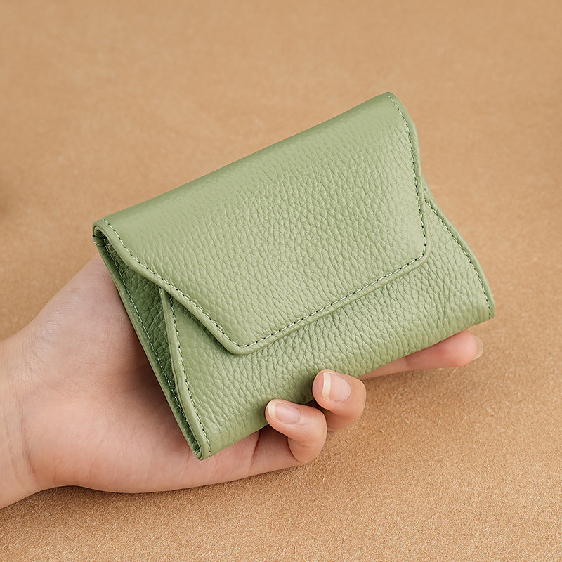 Damen Mini-Geldbörse aus Leder ⎜ Kompaktes Portemonnaie mit Kartenfächern und Münzfach für unterwegs