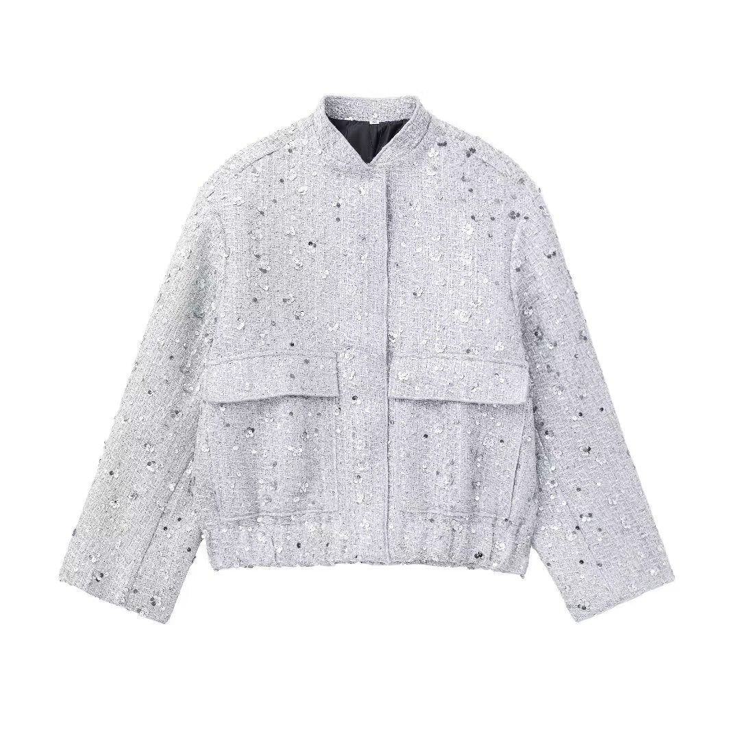 Yana - Goldfarbene Pailletten-jacke