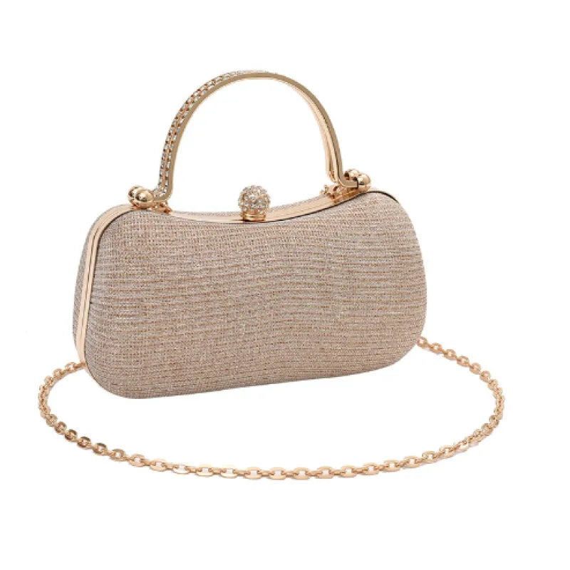 Clutch für Damen ⎜ Luxuriöse Abendtasche mit Strasshenkel und Kettenriemen für festliche Anlässe