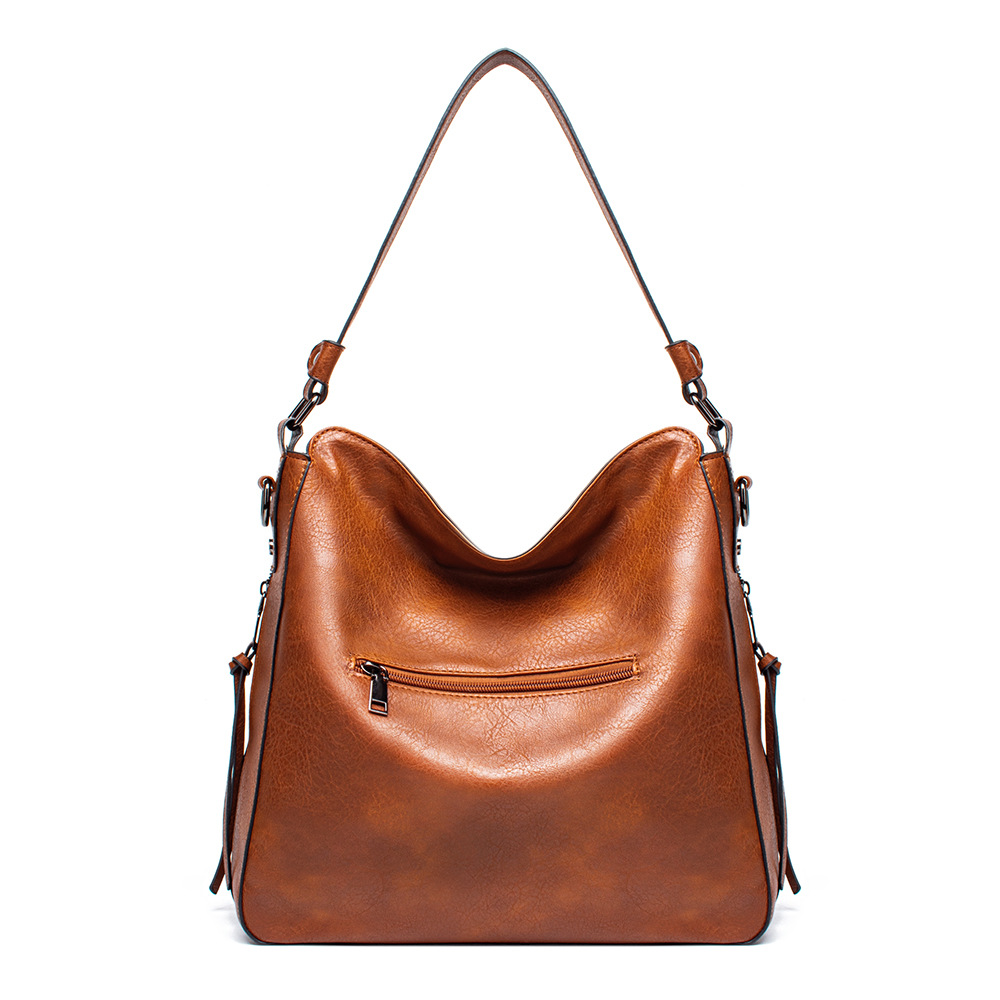 Schultertasche mit Reißverschluss ⎜ Modische Umhängetasche für Damen mit Kleiner Extra-Tasche und Riemen
