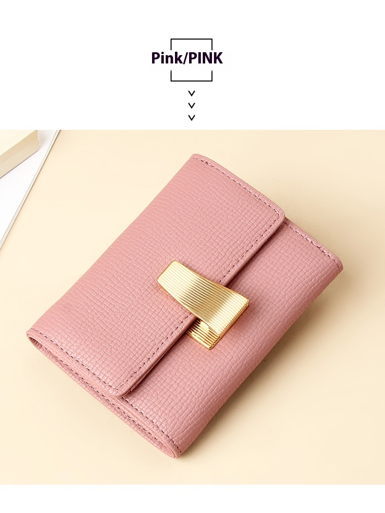 Damen Geldbörse im Kurzformat ⎜ Stilvolle Brieftasche mit mehreren Kartenfächern und praktischem Steckverschluss