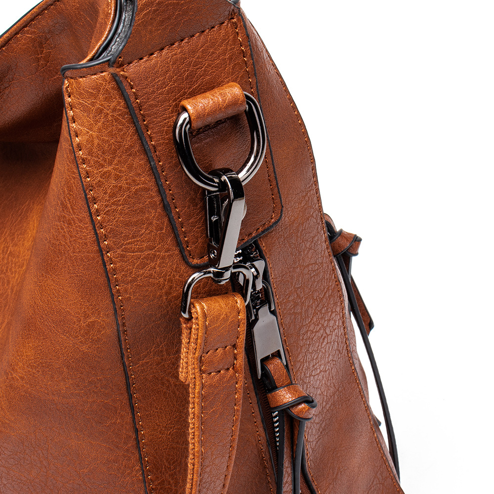 Schultertasche mit Reißverschluss ⎜ Modische Umhängetasche für Damen mit Kleiner Extra-Tasche und Riemen