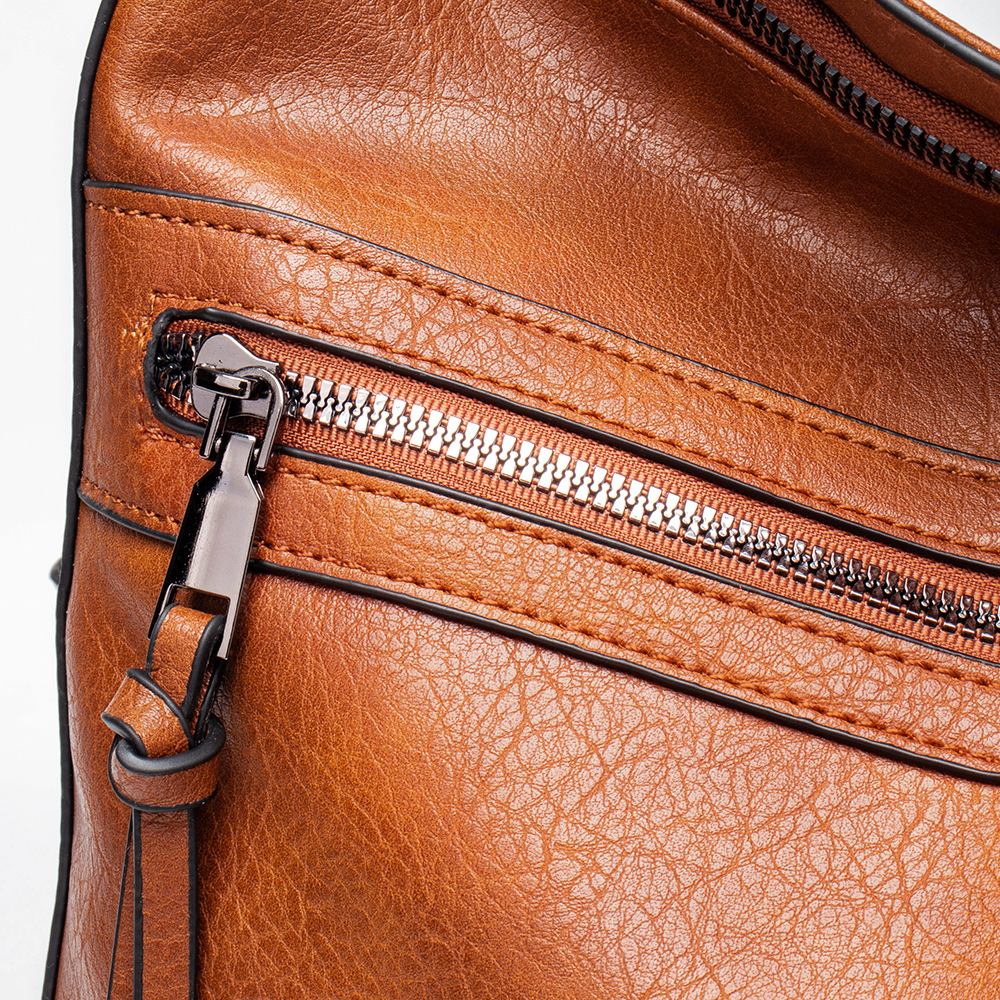 Schultertasche mit Reißverschluss ⎜ Modische Umhängetasche für Damen mit Kleiner Extra-Tasche und Riemen