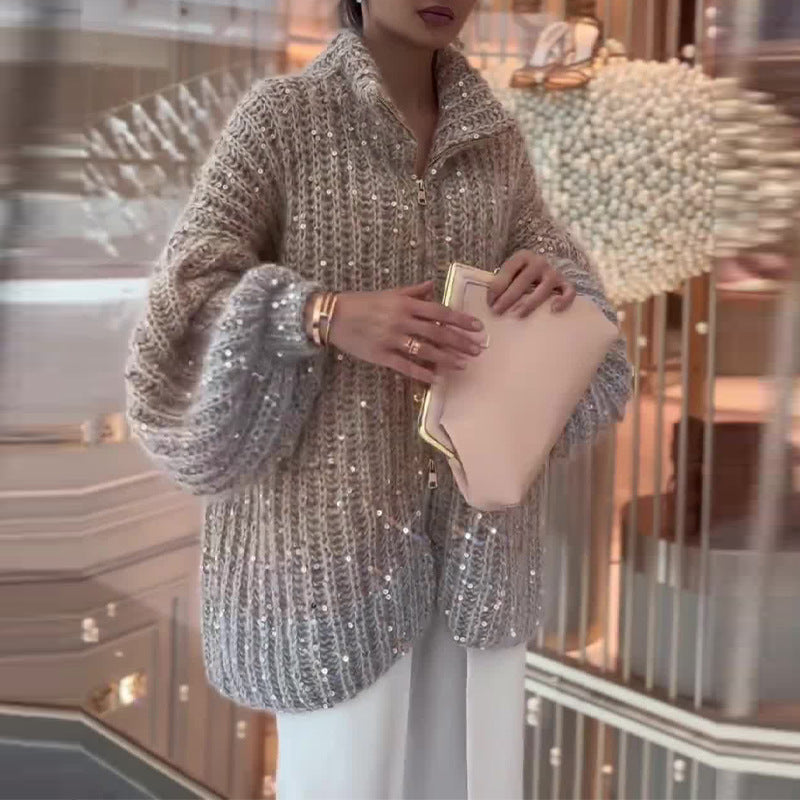 Clara | Der Elegante, Schimmernde Seiden-cardigan