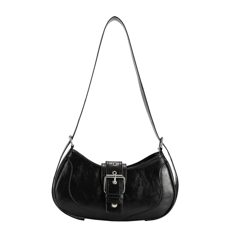 Schultertasche im Retro-Stil ⎜ Modische Unterarmtasche für Damen mit Schnalle und Verstellbarem Riemen
