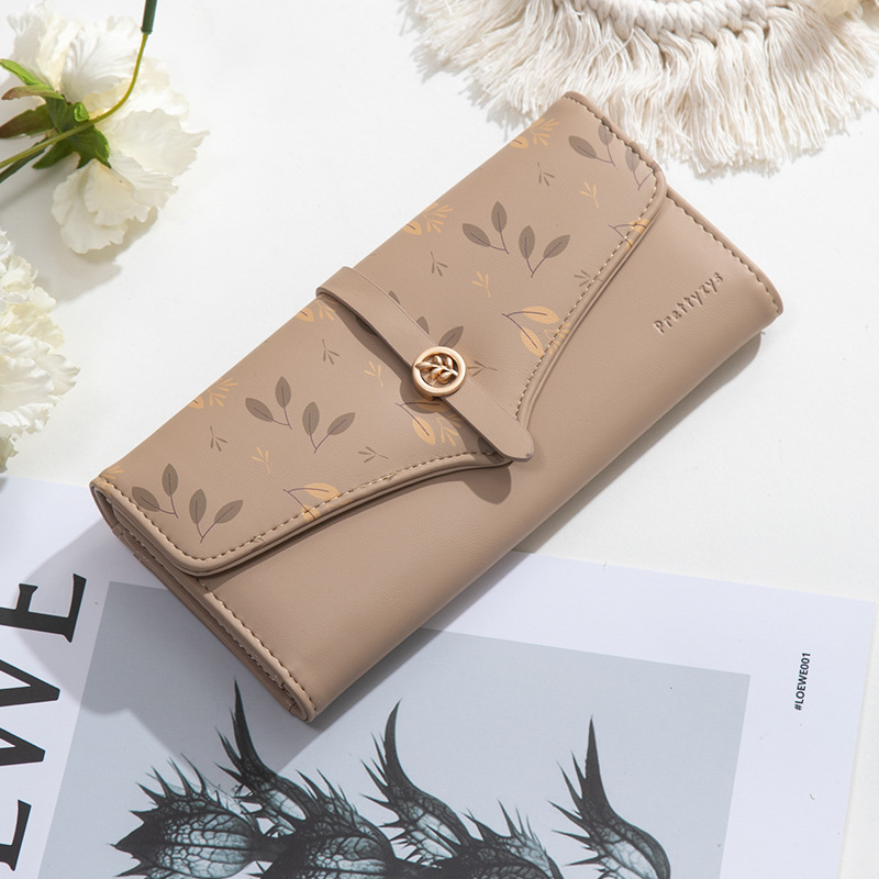 Clutch für Damen ⎜ Bedruckte Langbörse mit Druckknopf und großem Stauraum für Karten und Bargeld