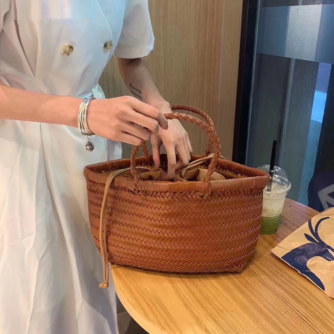 Damen Strandtasche aus Flechtmaterial ⎜ Leichte Sommertasche für Urlaub, Ausflüge und Freizeitlooks