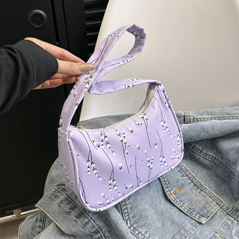 Umhängetasche für Damen ⎜ Modische Tasche mit Blumenmuster und Verstellbarem Trageriemen