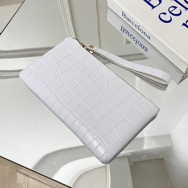 Clutch für Damen mit Krokodilprägung ⎜ Elegante Handgelenktasche für Alltag und Ausgehen