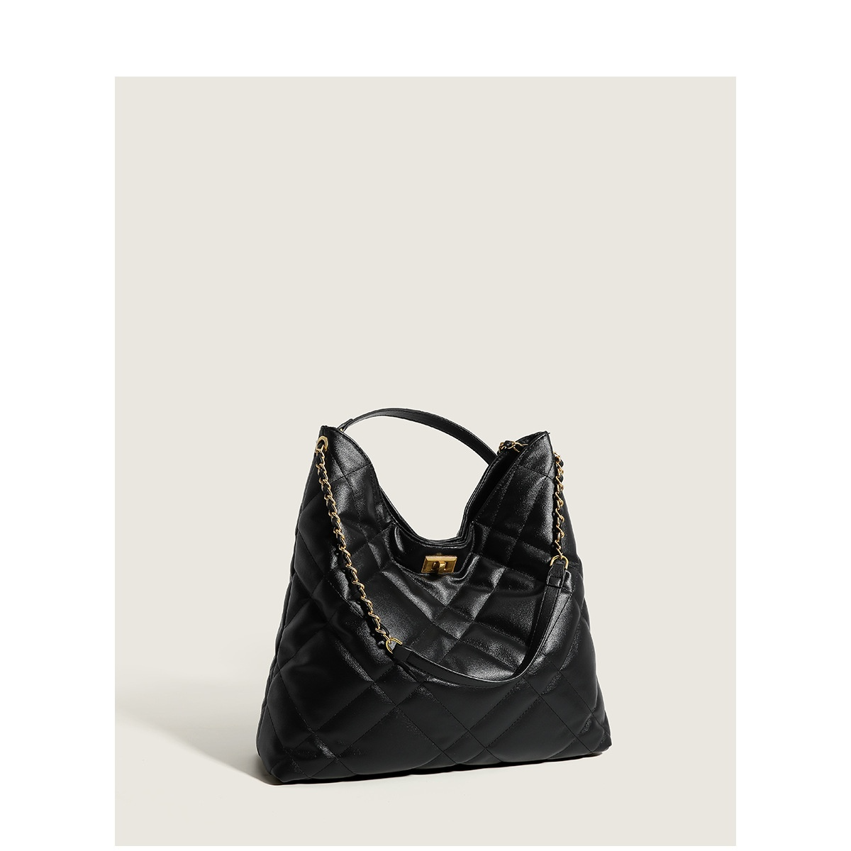 Shopper Tasche für Damen ⎜ Klassische Schultertasche mit Rautenmuster und Kettenriemen für Büro und Alltag