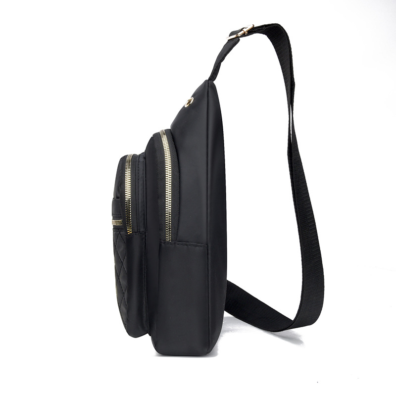 Brusttasche aus Nylon ⎜ Modische Crossbody Bag für Damen mit Rautensteppung und Verstellbarem Schultergurt