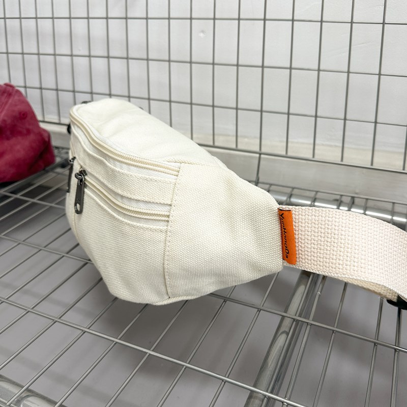 Bauchtasche für Damen ⎜ Schlichte Gürteltasche aus Canvas mit Reißverschlussfächern für Handy und Alltag