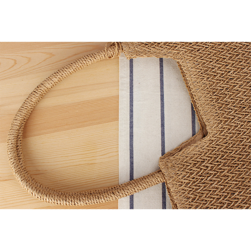 Damen Strandtasche aus Geflecht ⎜ Geräumige Sommertasche für Urlaub, Ausflüge und den täglichen Einkauf