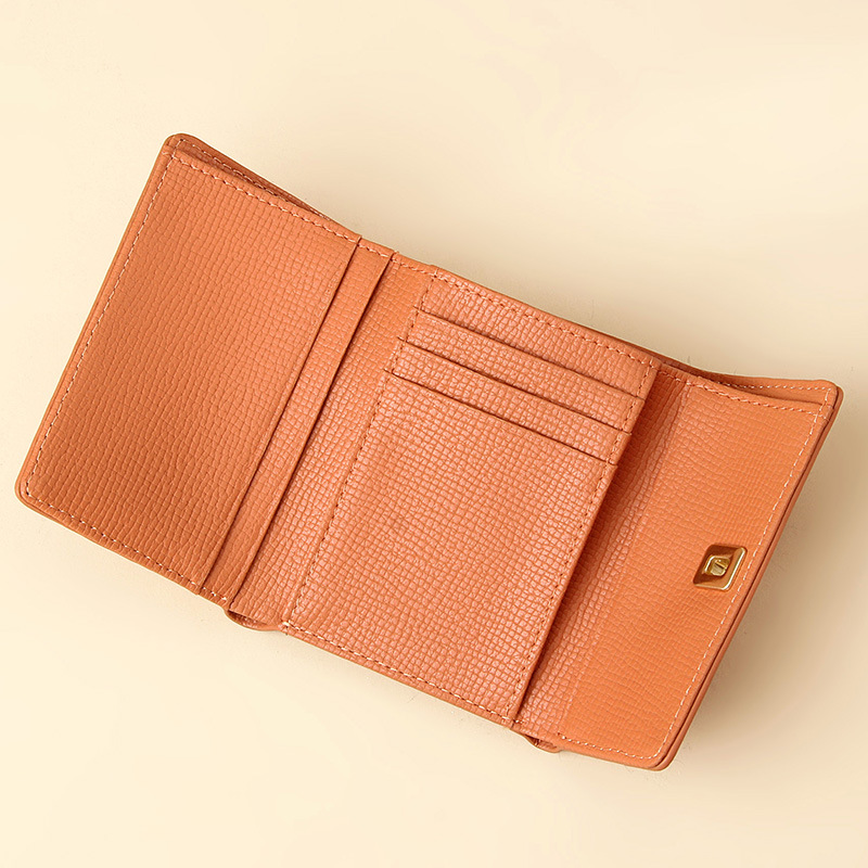 Damen Geldbörse im Kurzformat ⎜ Stilvolle Brieftasche mit mehreren Kartenfächern und praktischem Steckverschluss
