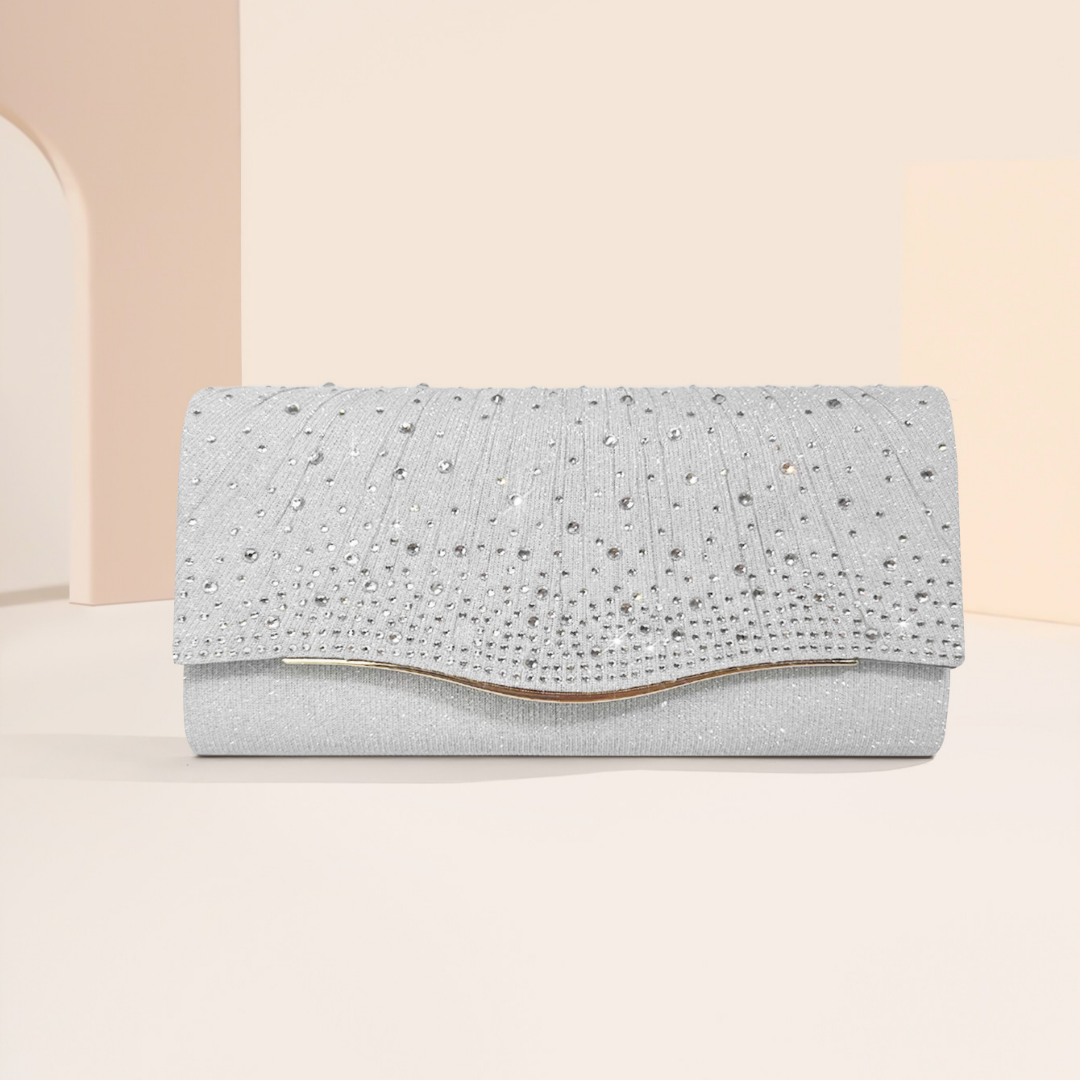 Damen Clutch mit Strass ⎜ Elegante Abendtasche für Party, Hochzeit und festliche Anlässe
