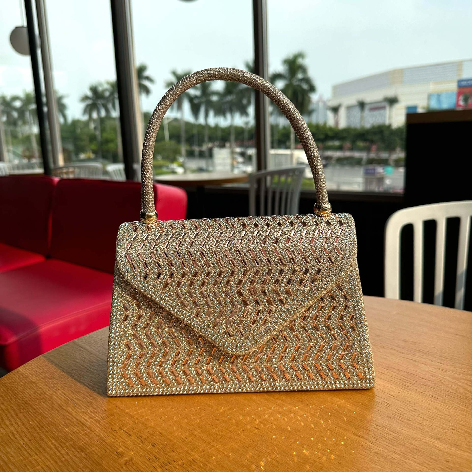 Damen Abendtasche ⎜ Elegante Handtasche mit Strass für Party und Events