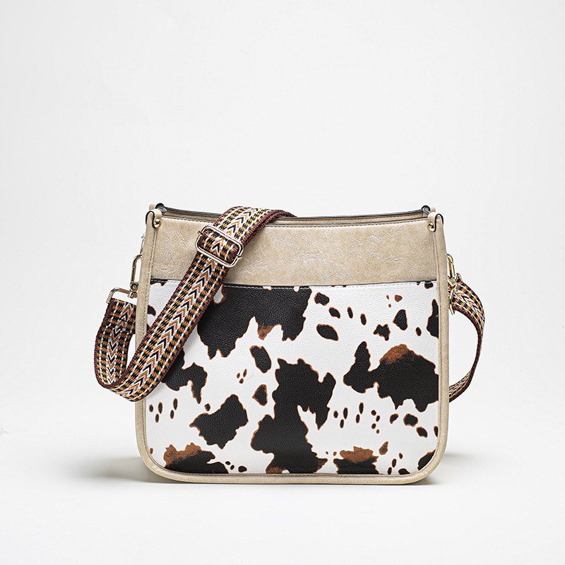 Shopper Tasche für Damen mit Kuhmuster ⎜ Geräumige Umhängetasche mit breitem Gurt für Freizeit und City-Looks