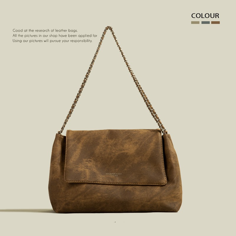 Damen Schultertasche Mit Kette ⎜ Geräumige Unterarmtasche Mit Weicher Oberfläche Und Elegantem Klappverschluss
