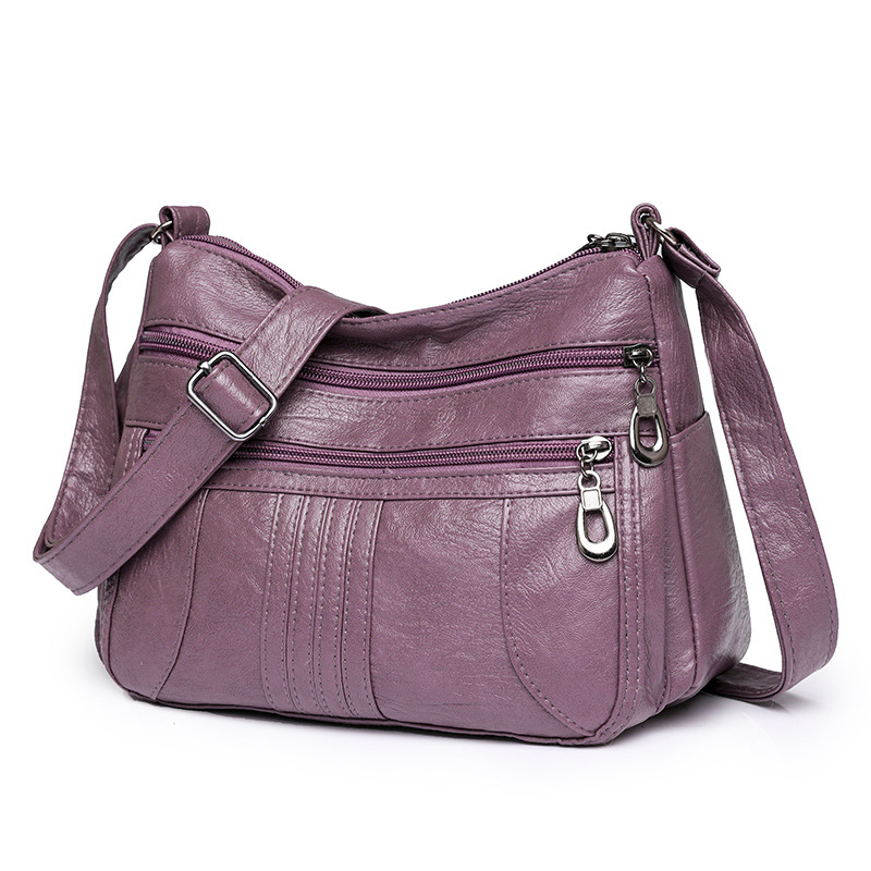Umhängetasche für Damen ⎜ Leichte Schultertasche aus Kunstleder mit Reißverschluss für den Alltag