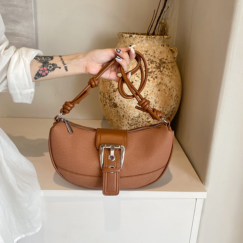 Umhängetasche für Damen ⎜ Lässige Schultertasche mit großer Kapazität und Schnallendetail für Alltag und Freizeit