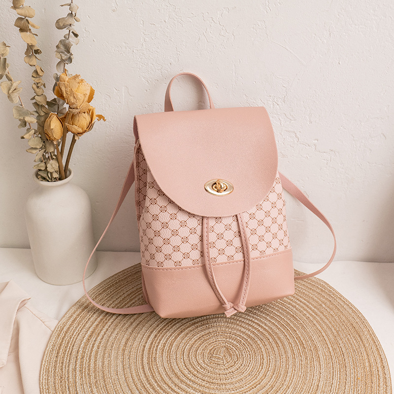 Damen Rucksack ⎜ Moderner Retro-Stil mit praktischem Kordelzug und elegantem Verschluss