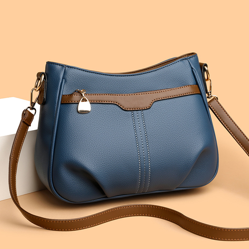 Umhängetasche für Damen ⎜ Elegante Schultertasche aus Kunstleder mit Reißverschlussfach und verstellbarem Riemen