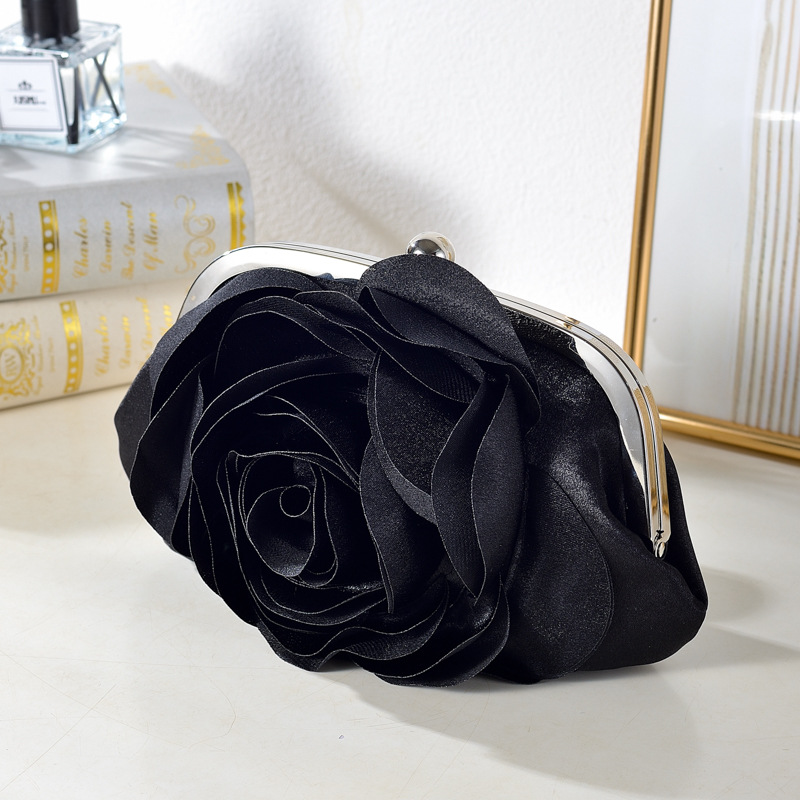 Clutch für Damen ⎜ Elegante Abendtasche in Blumenform mit glänzendem Metallverschluss