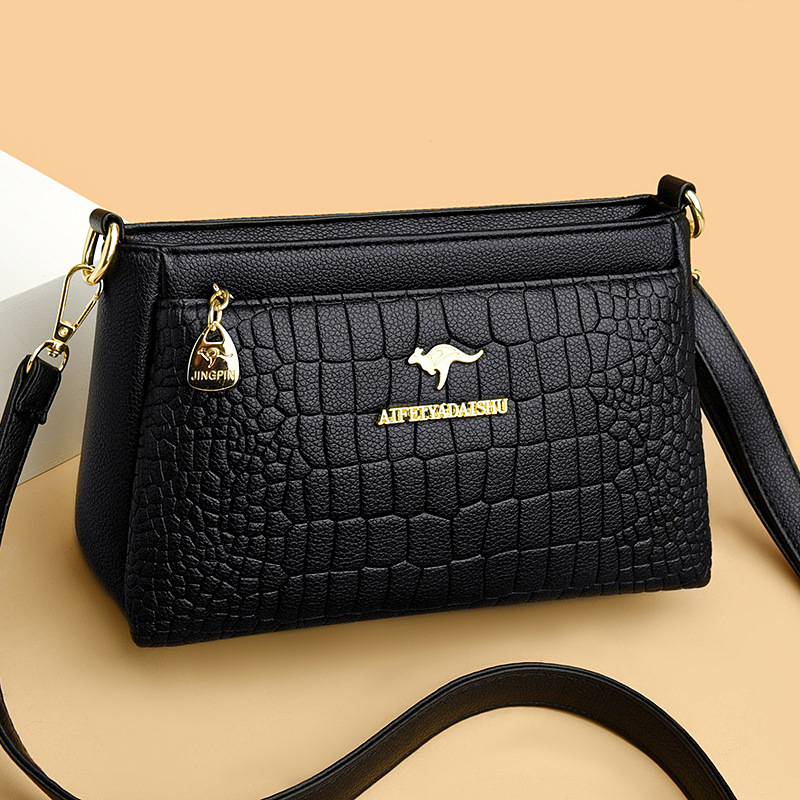 Elegante Crossbody-Tasche für Damen ⎜ Hochwertige Schultertasche im zeitlosen Krokodilmuster