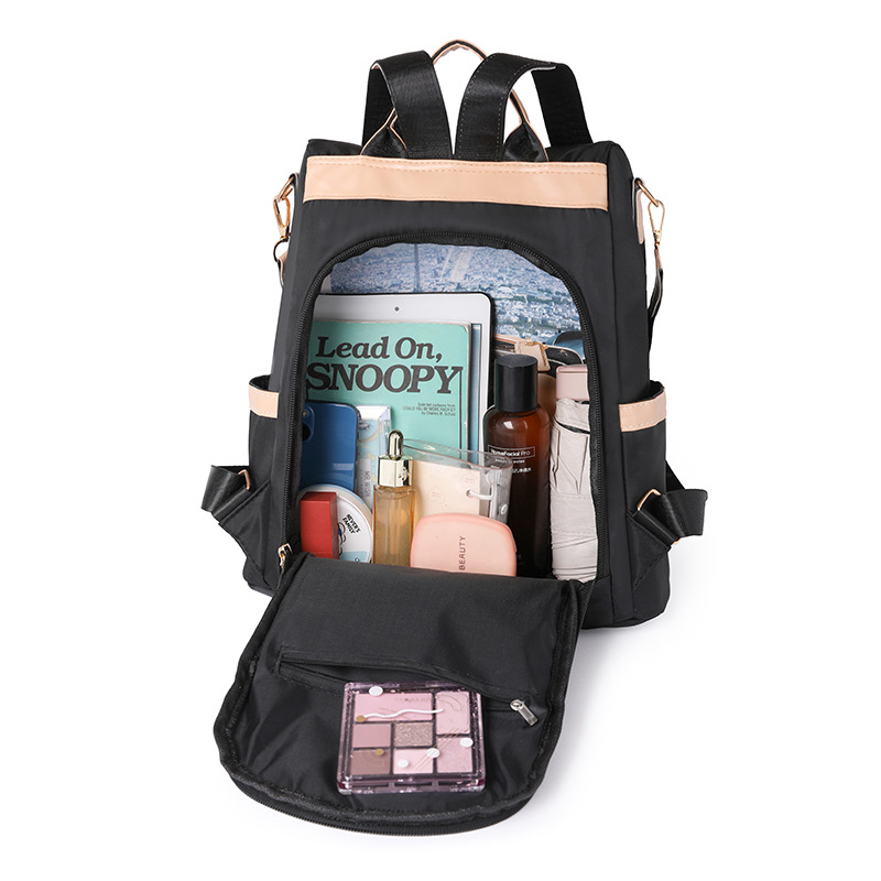 Damen Rucksack mit Quaste ⎜ Stylischer Tagesrucksack in Retro-Optik mit Fronttasche für Alltag und Freizeit