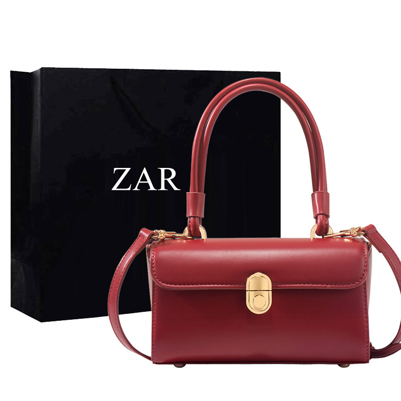 Elegante Damen Handtasche ⎜ Klassische Schultertasche mit Bügelverschluss und praktischem Tragegriff