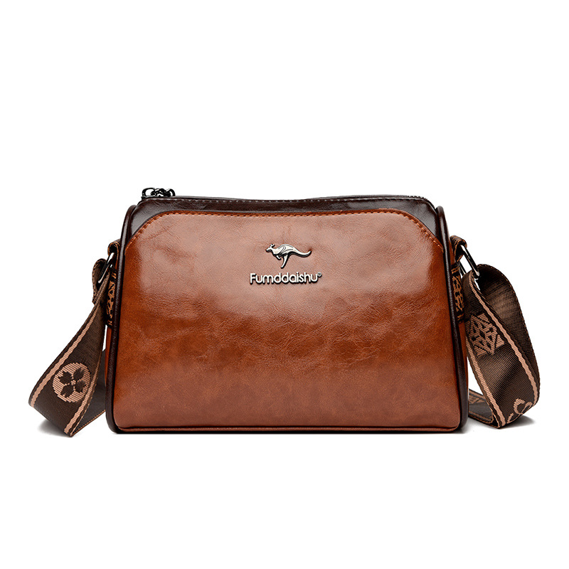 Umhängetasche für Damen ⎜ Retro-Schultertasche im Kissenstil mit breitem Trageriemen für Alltag und Freizeit