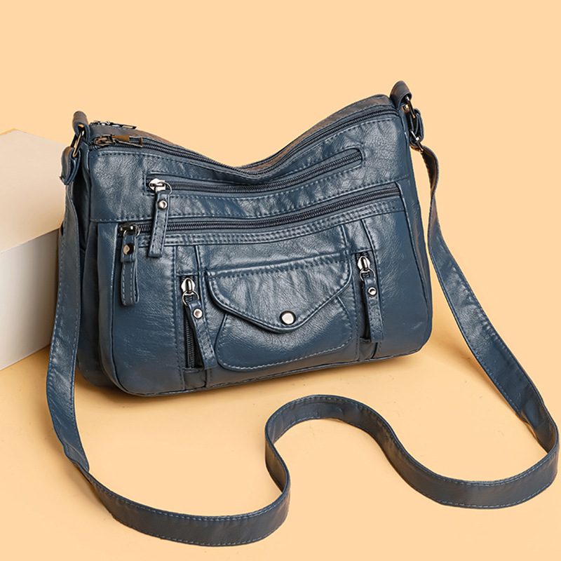 Schultertasche für Damen ⎜ Weiche Umhängetasche aus Kunstleder mit großem Stauraum und praktischen Außentaschen