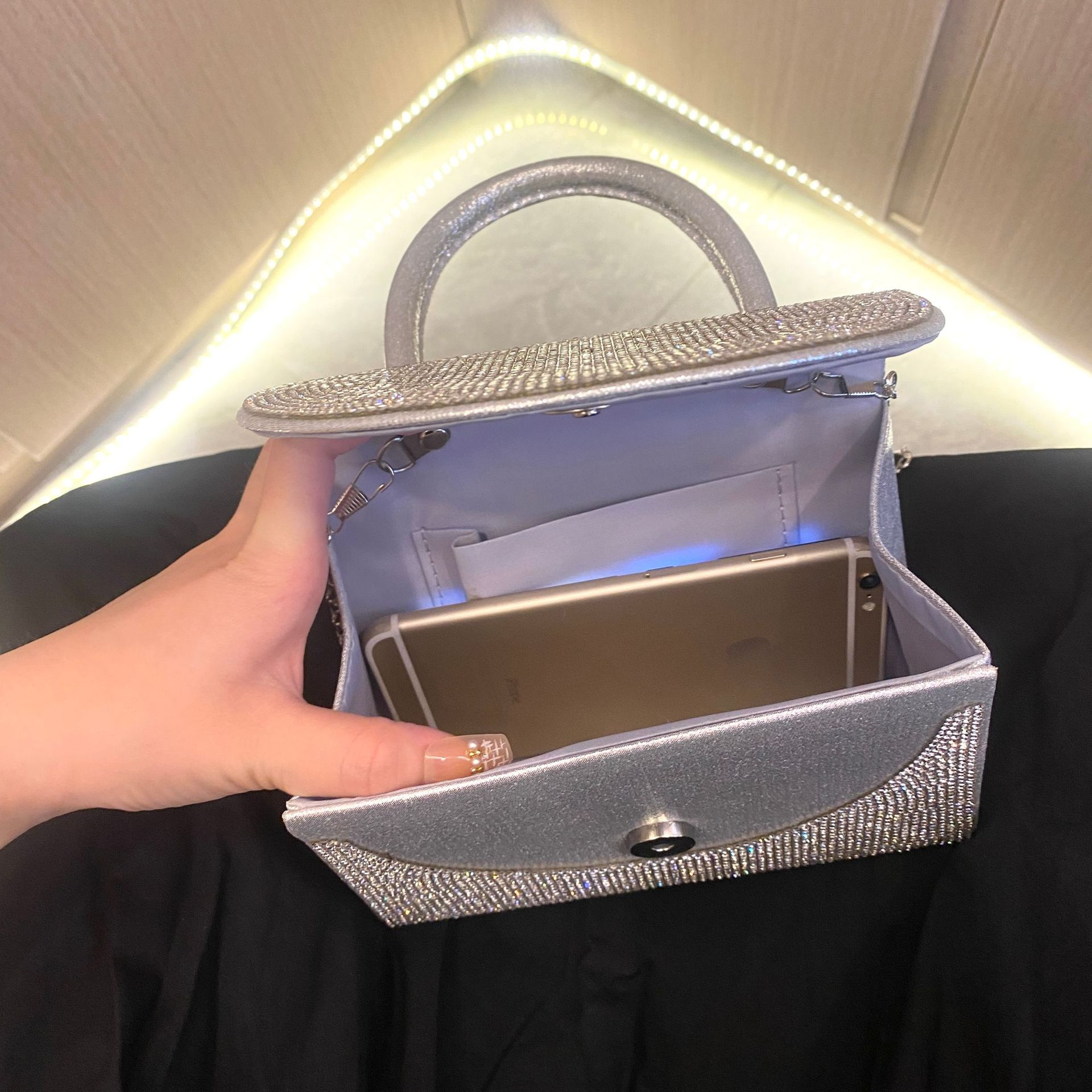 Abendtasche mit Strass ⎜ Glitzernde Handtasche für Party, Hochzeit oder festliche Anlässe