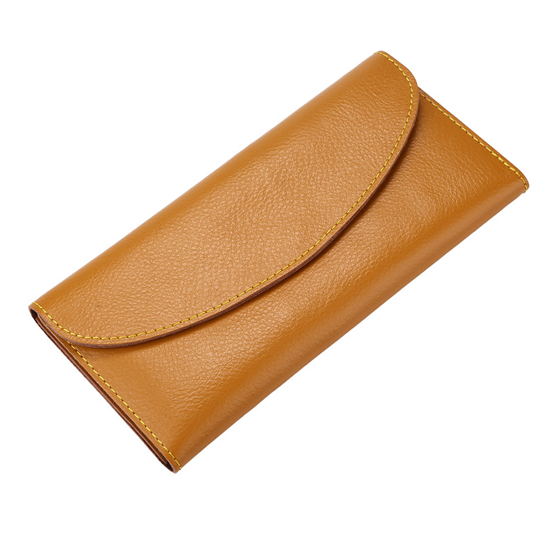 Damen Geldbörse in Langformat ⎜ Schlichte Lederbrieftasche mit elegantem Design und großzügigem Stauraum