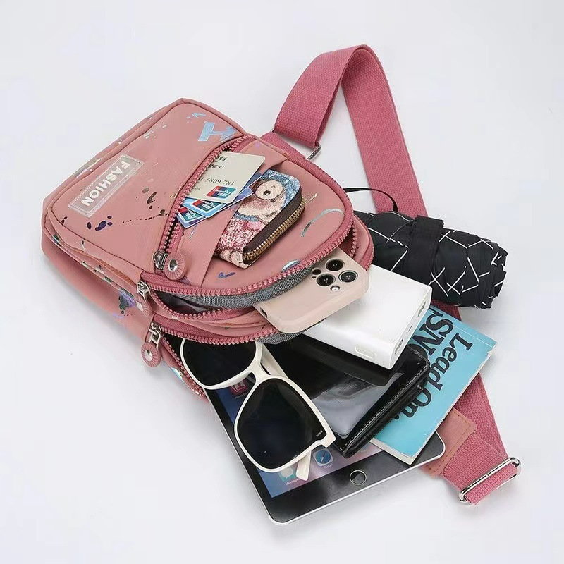 Crossbody Rucksack für Damen ⎜ Leichte Brusttasche mit Verstellbarem Gurt und Farbenfrohem Design