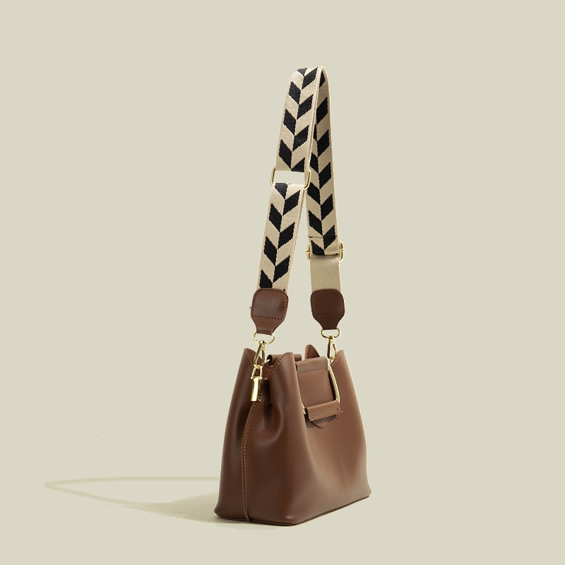 Bucket Bag für Damen ⎜ Umhängetasche mit breitem Schultergurt und praktischem Magnetverschluss