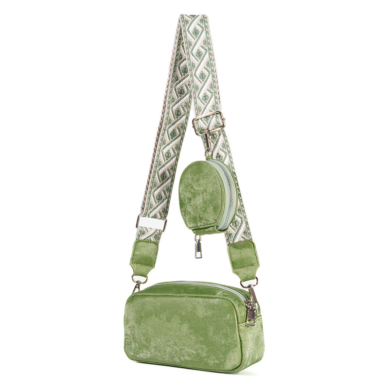 Umhängetasche für Damen ⎜ Kompakte Schultertasche mit breitem Riemen und Mini-Tasche für Alltag und Freizeit