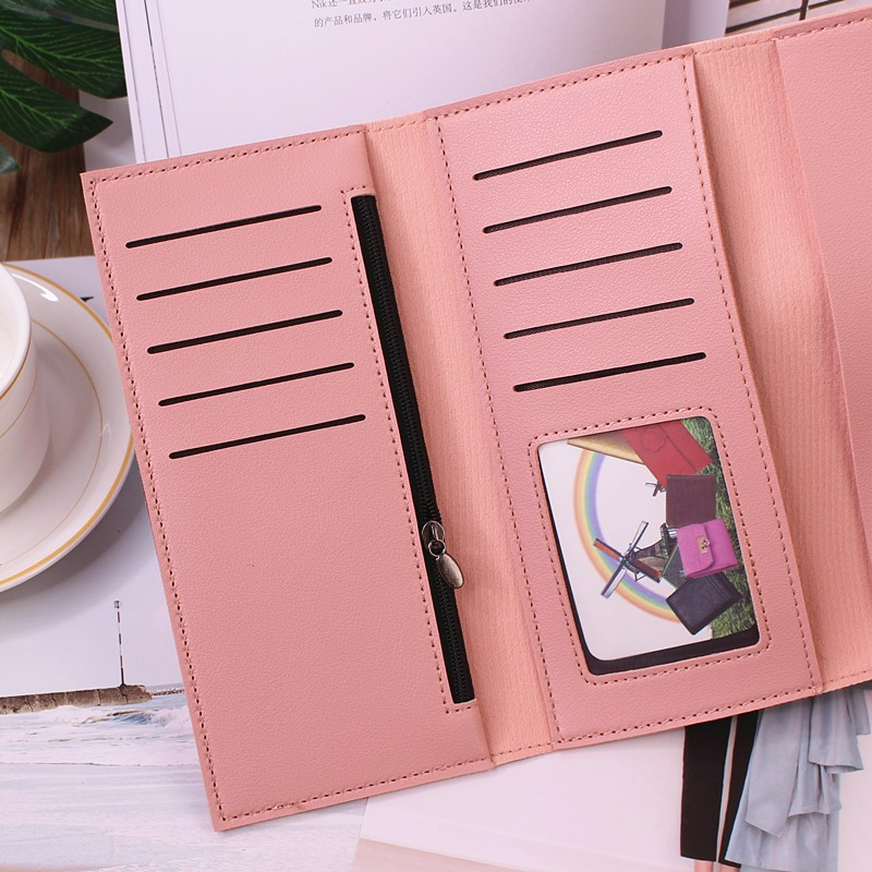 Damen Geldbörse in Langformat ⎜ Dreifach gefaltete Clutch mit großer Kapazität und sicherem Riegelverschluss