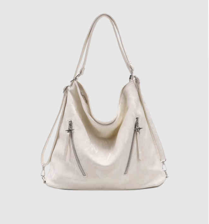 Shopper Tasche für Damen ⎜ Weiche Schultertasche mit Reißverschlusstaschen und großer Kapazität für Alltag und Freizeit
