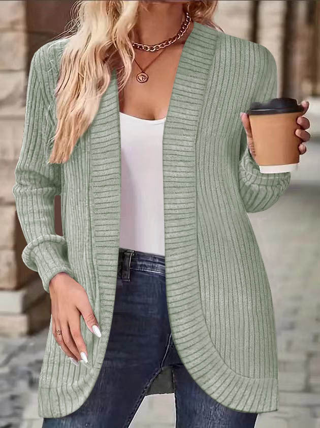 Scarlett – langärmliger cardigan mit offener vorderseite und zwei taschen
