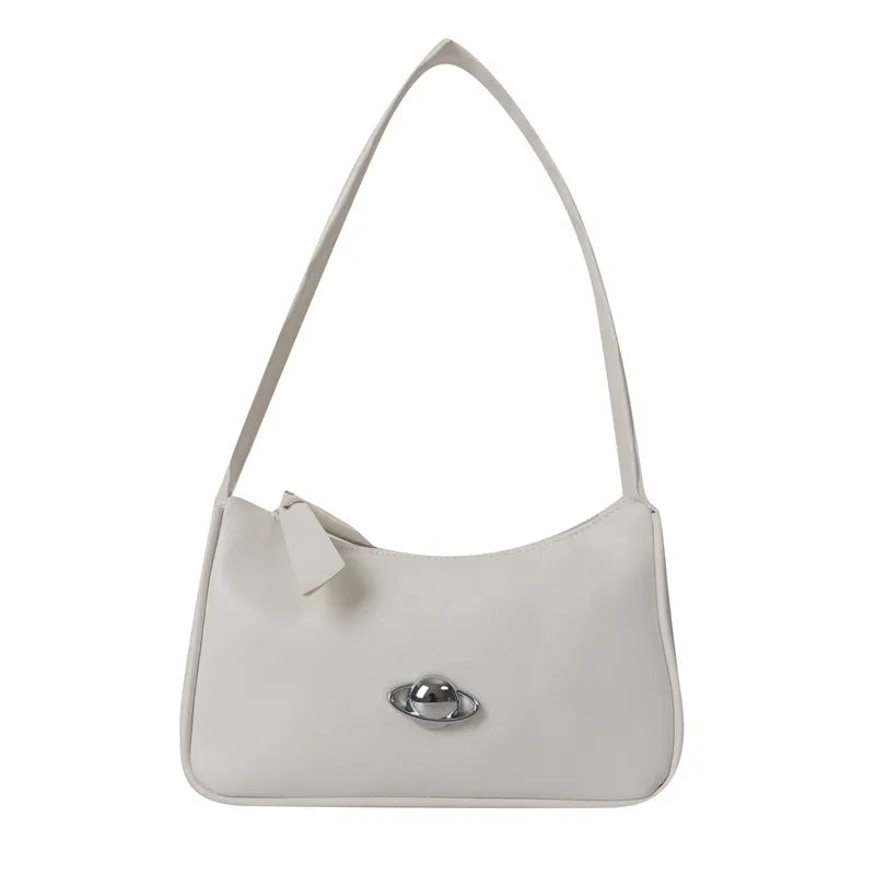 Schultertasche für Damen ⎜ Schlichte Umhängetasche mit Drehverschluss und elegantem Design für den täglichen Look