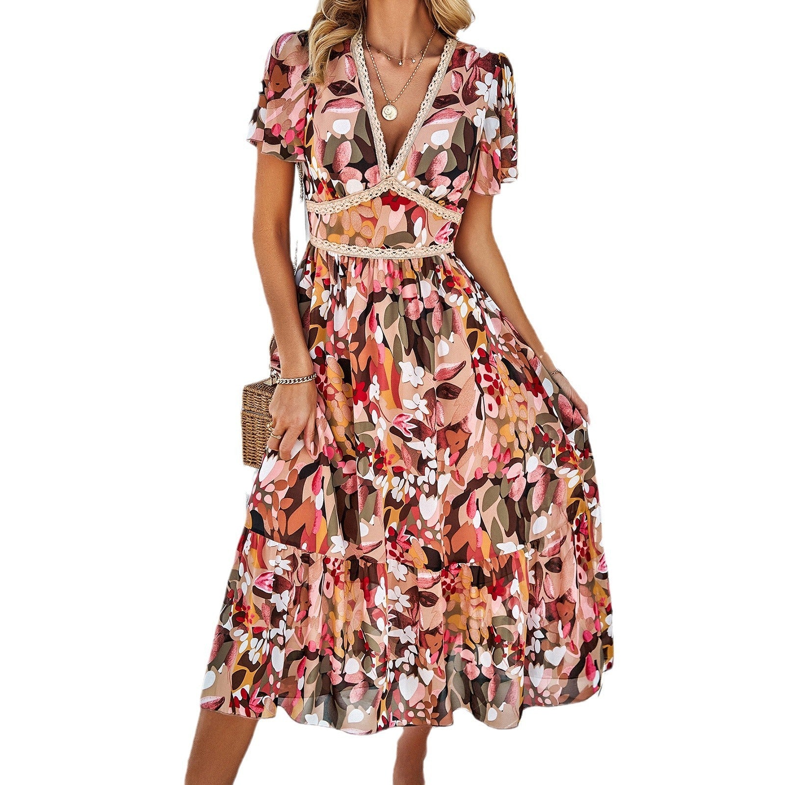 Fiona - Geblümtes Sommerkleid mit V-Ausschnitt
