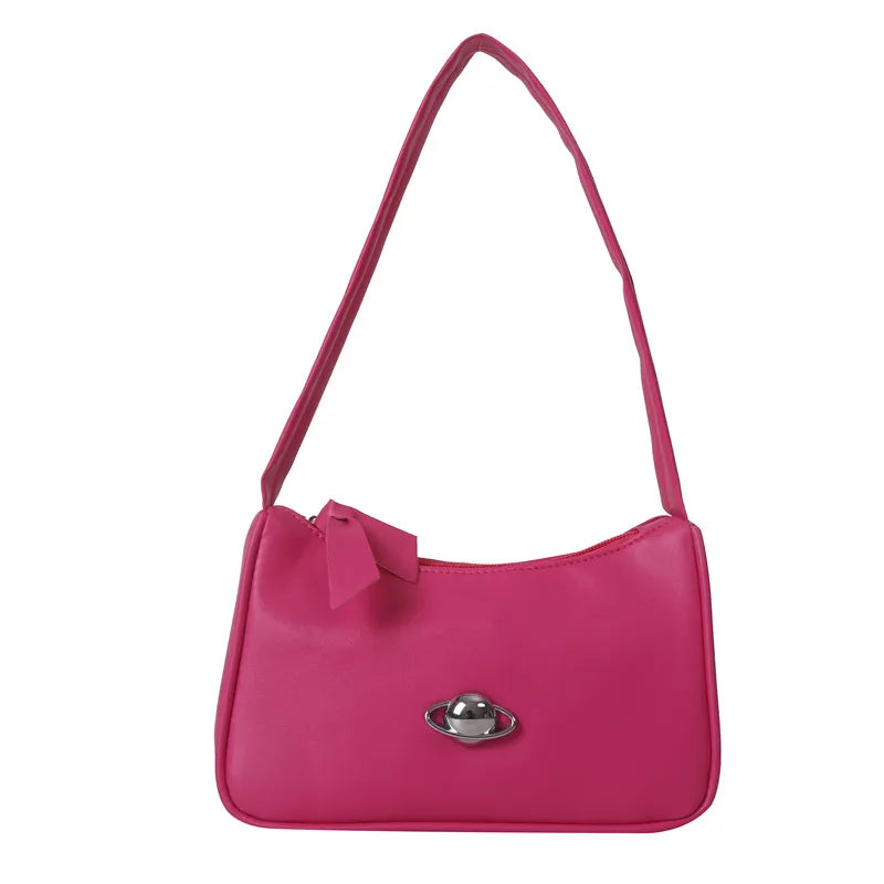 Schultertasche für Damen ⎜ Schlichte Umhängetasche mit Drehverschluss und elegantem Design für den täglichen Look