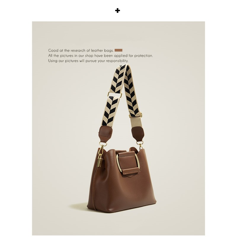 Bucket Bag für Damen ⎜ Umhängetasche mit breitem Schultergurt und praktischem Magnetverschluss