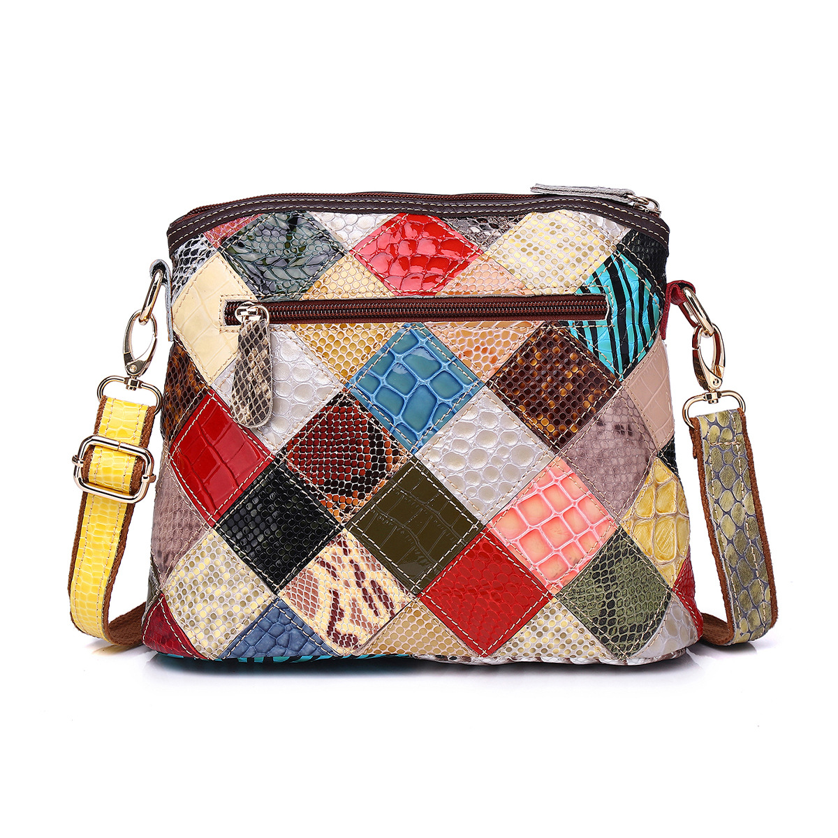 Damen Umhängetasche Aus Echtleder ⎜ Bunte Tasche Mit Blumen Und Fransen Für Alltag