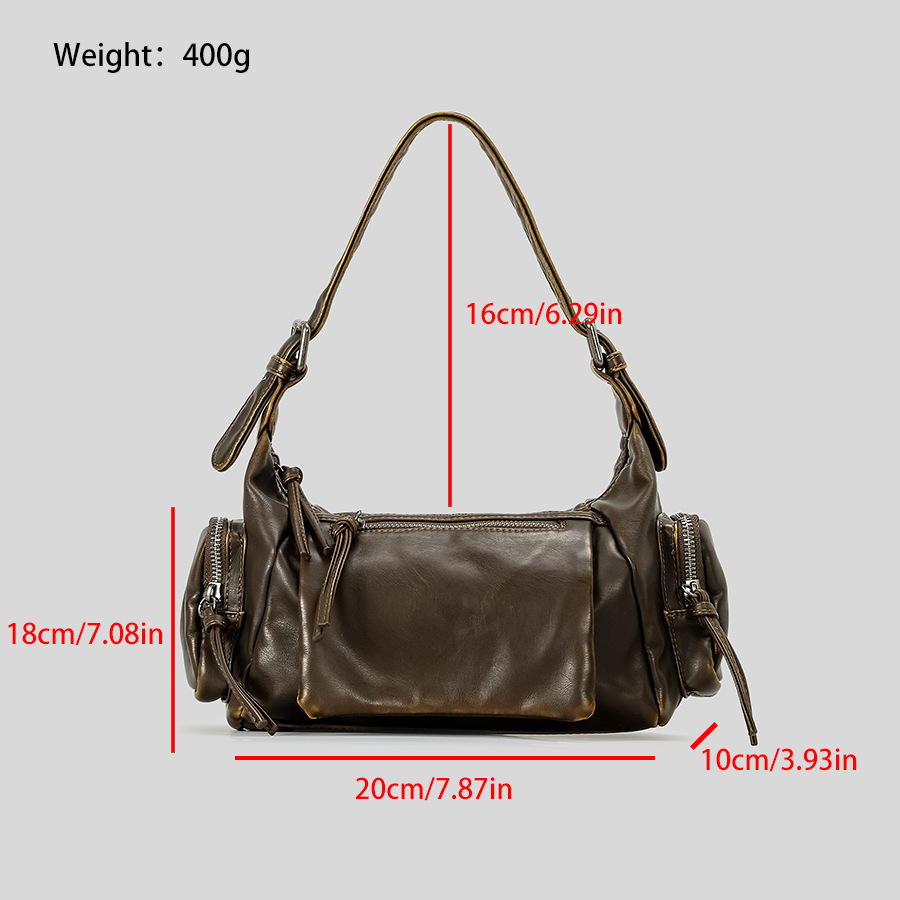 Elegante Schultertasche mit Retro-Effekt ⎜ Stylische Ledertasche mit vielseitigen Fächern für Alltag und Freizeit