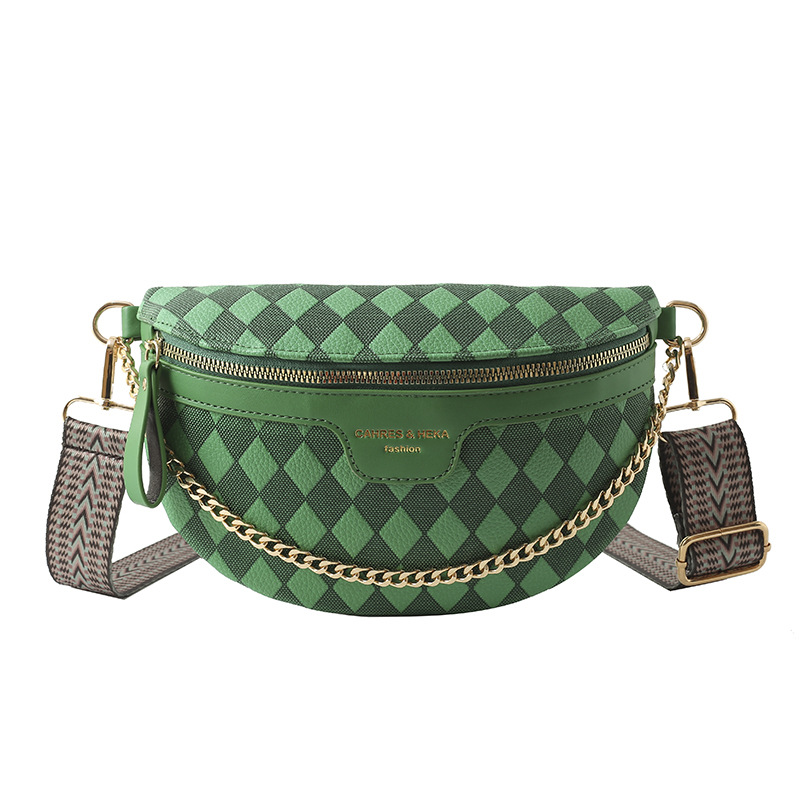 Crossbody Tasche für Damen ⎜ Modische Umhängetasche mit Ketten-Detail für Alltag, Reisen und Freizeit-Looks