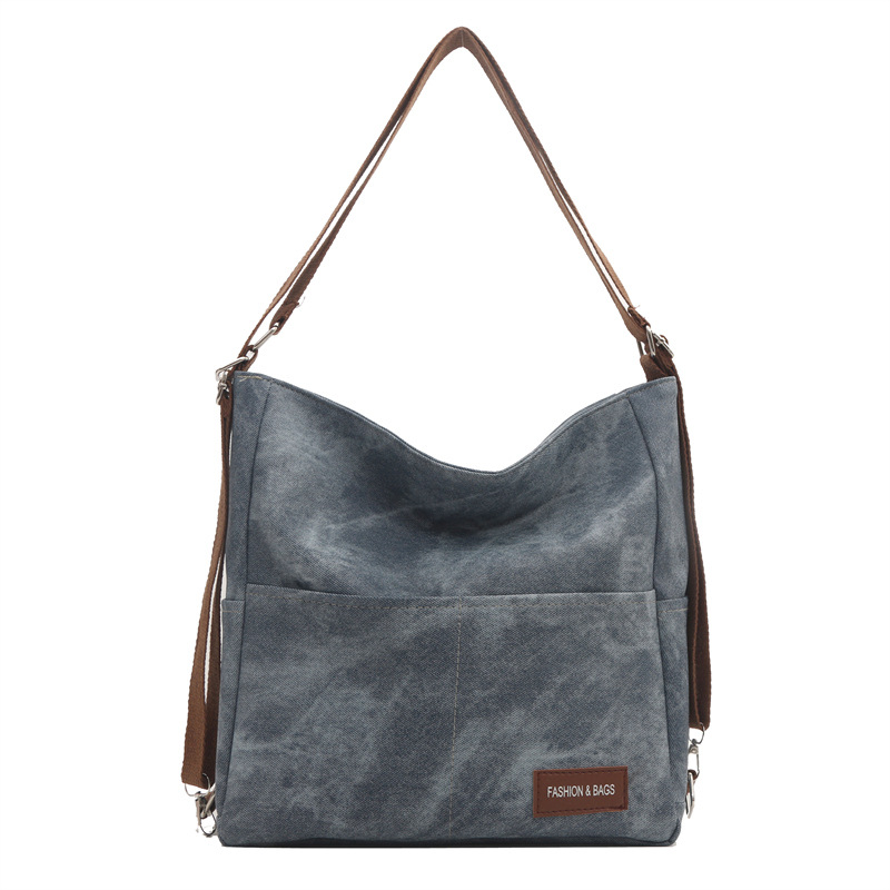Shopper Tasche für Damen ⎜ Robuste Canvas-Schultertasche im Retro-Stil mit großer Kapazität für Alltag und Freizeit