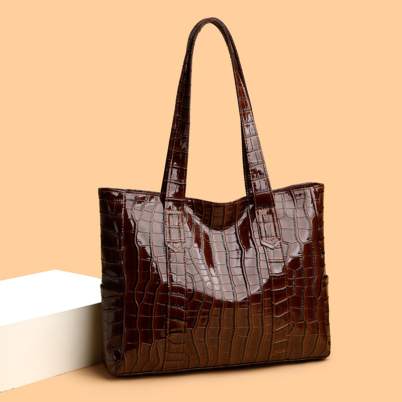 Tote Bag für Damen ⎜ Elegante Handtasche mit Krokoprägung für Arbeit und Alltag